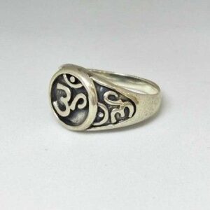 925 Sterling Silver Oxides Om Gents Ring