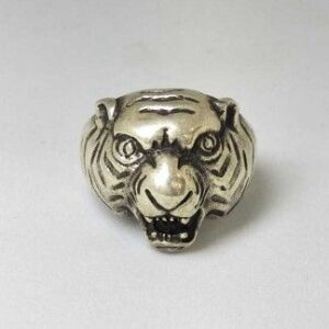 925 Sterling Silver Tiger Designed Gents Ring
