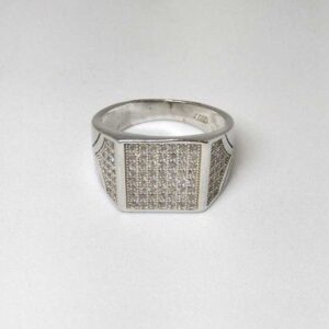 925 Sterling Silver AD Diamond Casual Ring