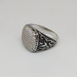 925 sterling silver oxides diamond gents ring