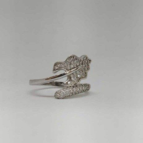 925 Sterling Silver AD Diamond Designer Ladies Ring
