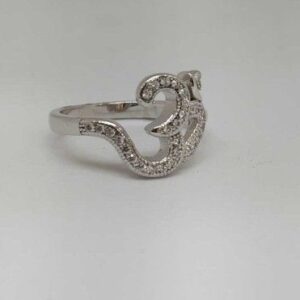 925 Sterling Silver Om Design Ladies Ring