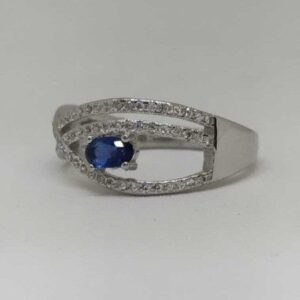 925 Sterling Silver  Fancy Diamond Ladies Ring