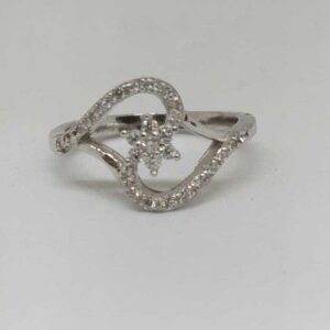 925 Sterling Silver Diamond Fancy Ladies Ring