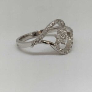 925 Sterling Silver Diamond Fancy Ladies Ring