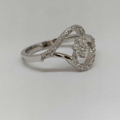 925 Sterling Silver Diamond Fancy Ladies Ring