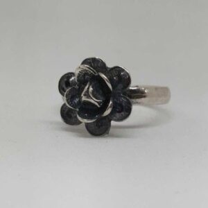 925 Sterling Silver Oxidise Rose Ladies Ring