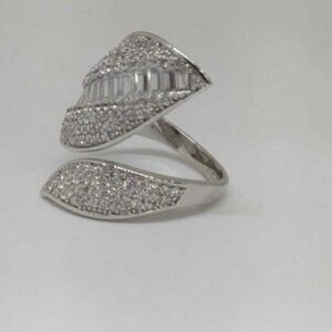 925 Sterling Silver Leaf Designer Ladies Ring