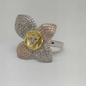 925 Sterling Silver Designer Flower Ladies Ring