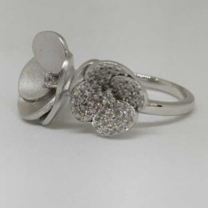 925 Sterling Silver Flower Designer Ladies Ring