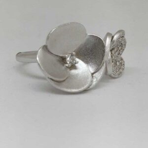 925 Sterling Silver Flower Designer Ladies Ring