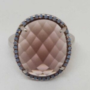 925 Sterling Silver Light Purple Diamond Ladies Ring
