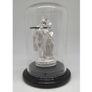 999 pure silver radha-krishna idols