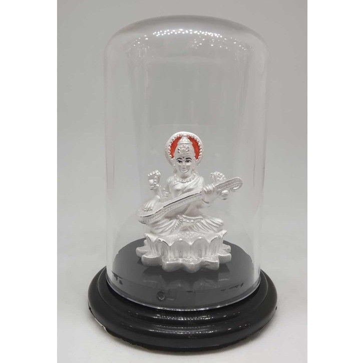 999 pure silver sarswati idols