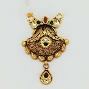 22 KT Gold Oxidised  Designer Antique Pendant