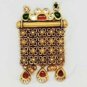 22 KT Gold Rajwadi Antique Pendant