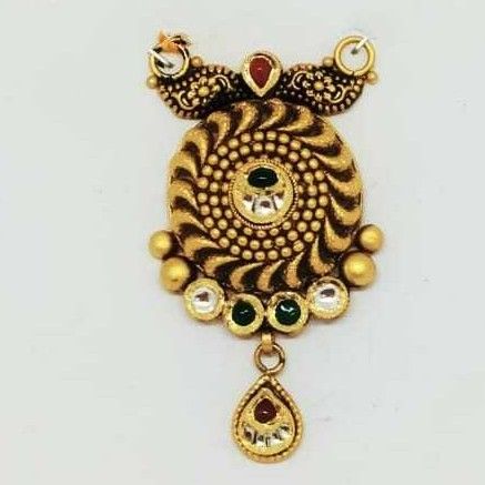 22 KT Gold Oxidised Designer Pendant