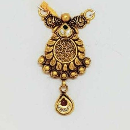 22 KT Gold Rajwadi Antique Pendant