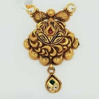 22 KT Gold Rajwadi Antique Pendant