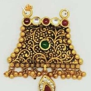 22 KT Gold Oxidised Designer Pendant