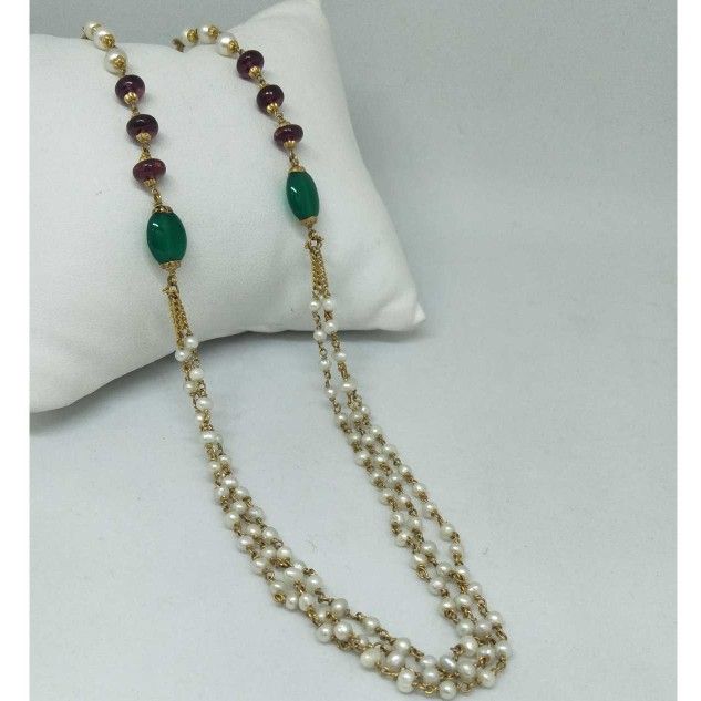 22 kt gold moti mala