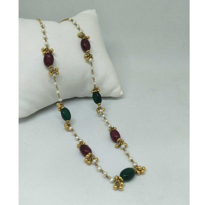 22 kt gold moti mala
