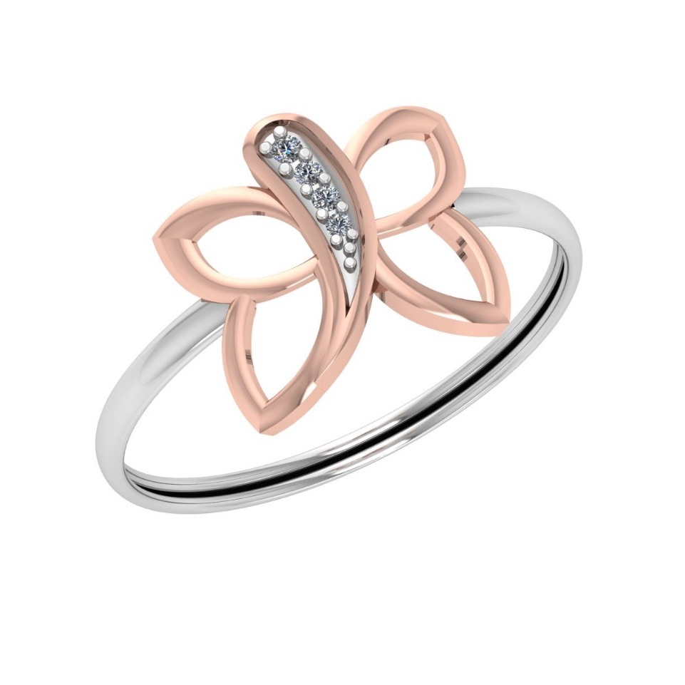 22K Gold Butterfly Design Ring For Women JJ-R06