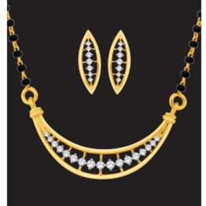 916 Gold Diamond Mangalsutra With Earring JJ-M12