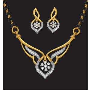 22k gold designer diamond mangalsutra jj-m10