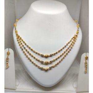 22Kt Gold Classic 3 Layer Mala For Wedding JJ-M05