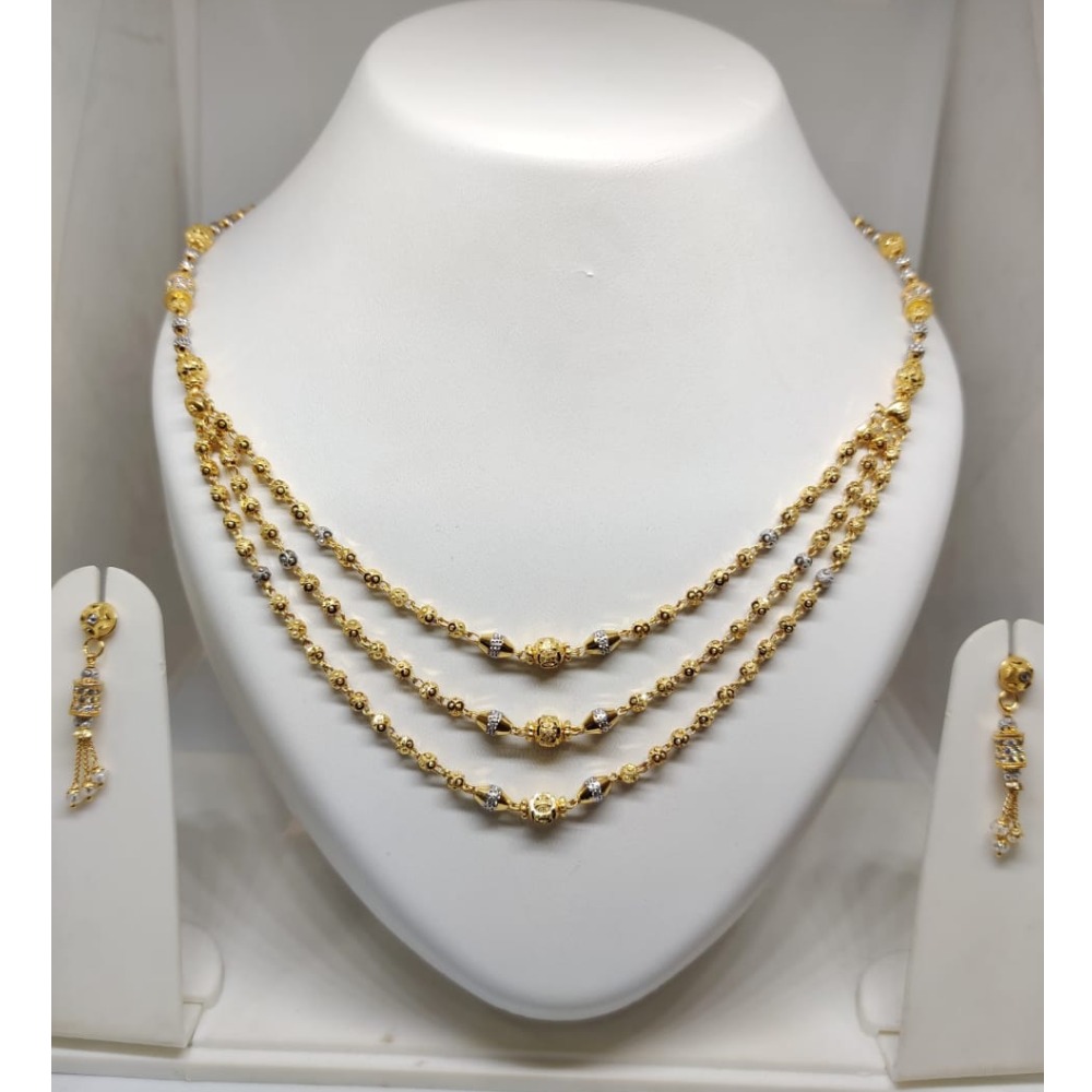 22Kt Gold Classic 3 Layer Mala For Wedding JJ-M05