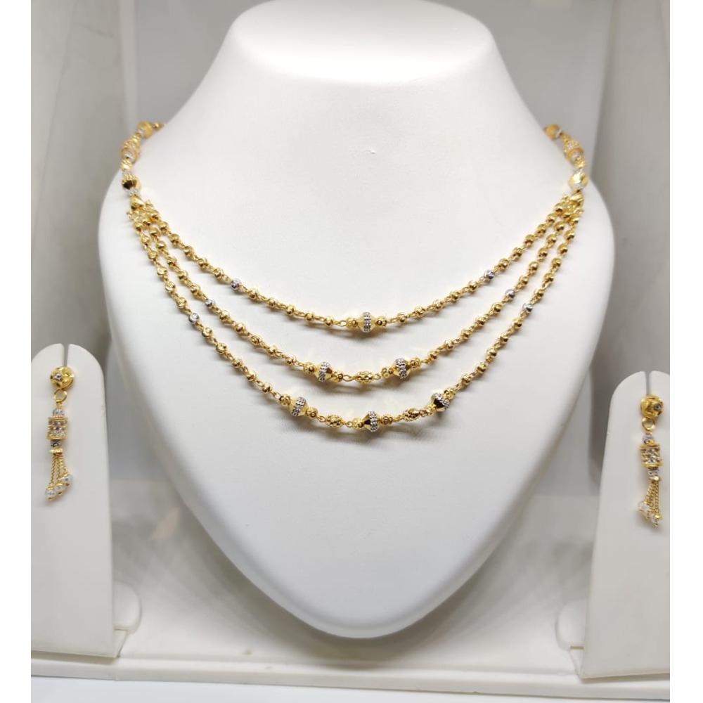 916 Gold Attractive Mala with Earrings JJ-M03