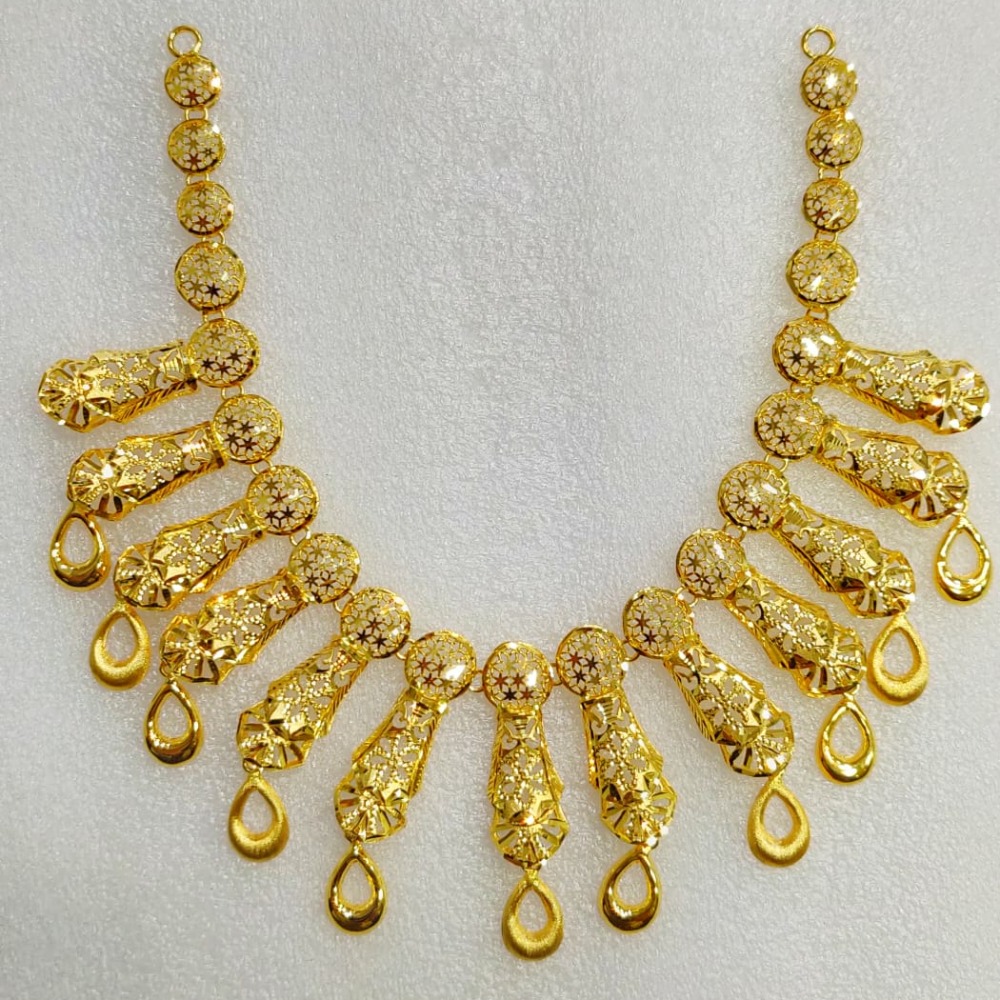 916 Gold Indian Design Necklace Set MJ-N009
