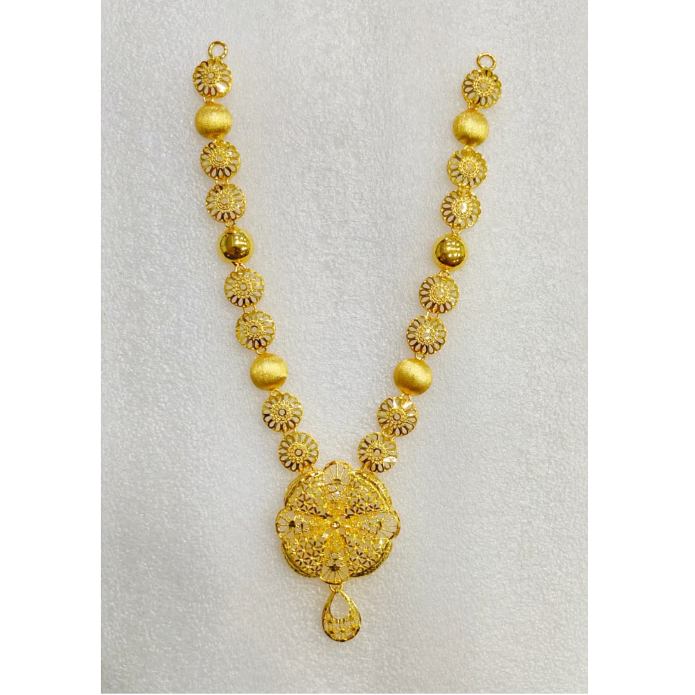 22KT Gold Traditional Design Long Necklace MJ-N004