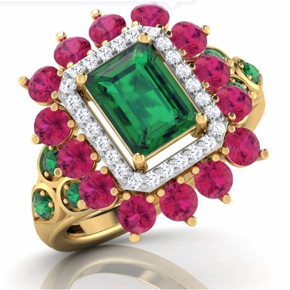 916 Gold Color Stone Ring MJ-R001