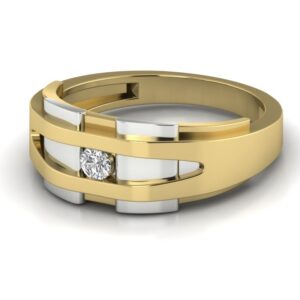 18KT Gold Roy Natural Diamond Solitaire Engagement Gents Ring
