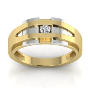 18KT Gold Roy Natural Diamond Solitaire Engagement Gents Ring