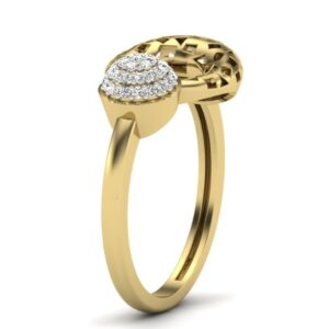 18KT Yellow Gold Designer Diamond Amaryllis Ring