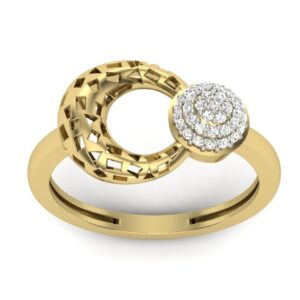 18KT Yellow Gold Designer Diamond Amaryllis Ring