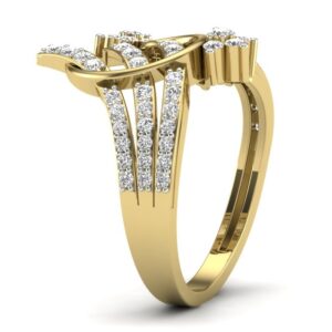 18KT Yellow Gold Designer Anemone Diamond Wedding Ring