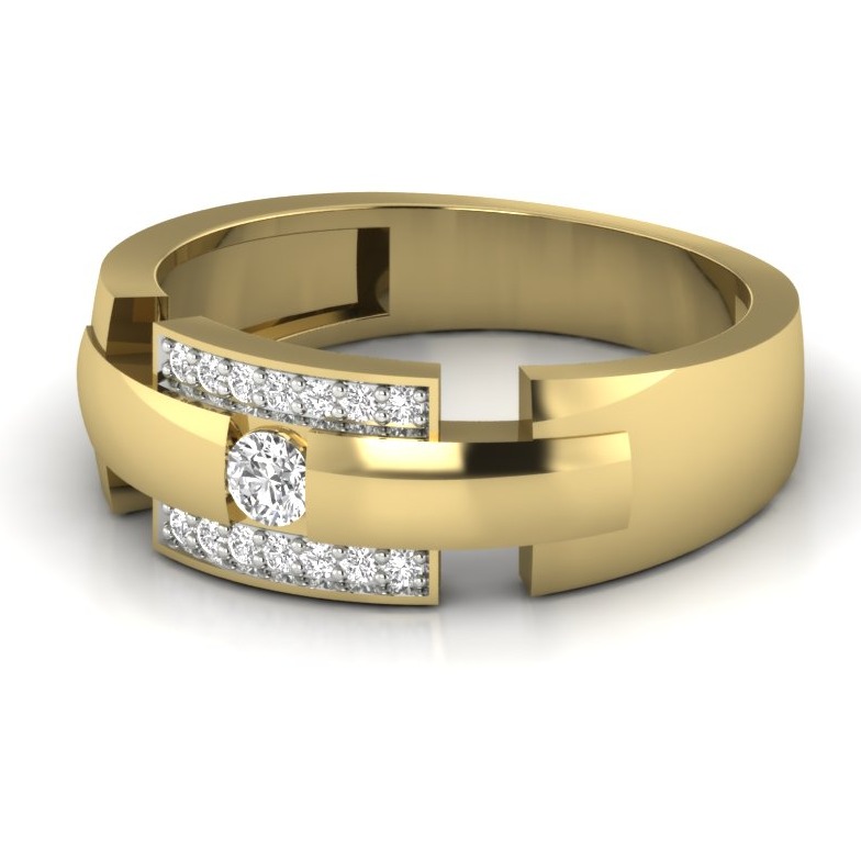 18KT Yellow Gold Calla Diamond Engagement Ring - Image 3