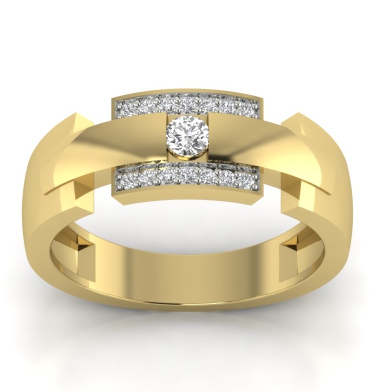 18KT Yellow Gold Calla Diamond Engagement Ring - Image 2