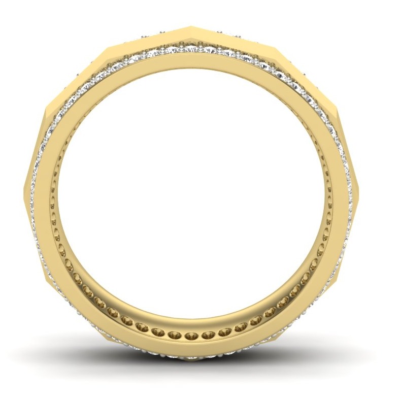 18KT Yellow Gold Azalea Natural Diamond Band - Image 5