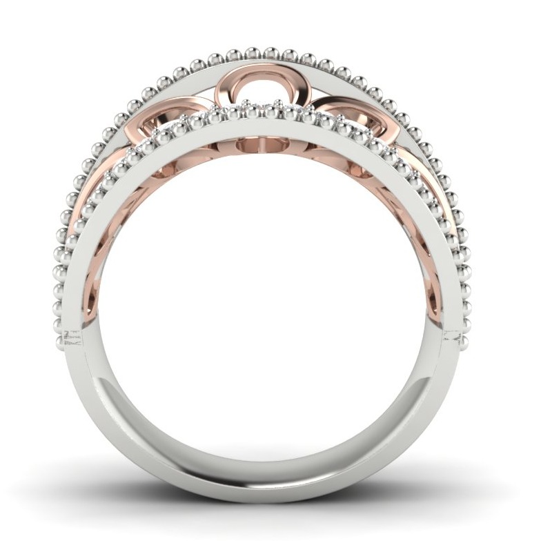 18KT Handmade White Gold Yamini Diamond Ring - Image 5