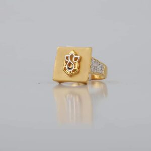 22 kt 22 kt gold cz stone lord ganesh pattern ring