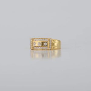 22 kt gold cz stone fancy men's ring