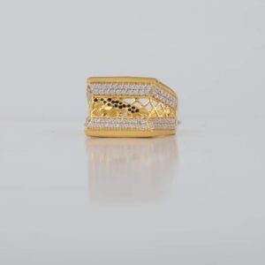 22 kt gold cz fancy men's ring