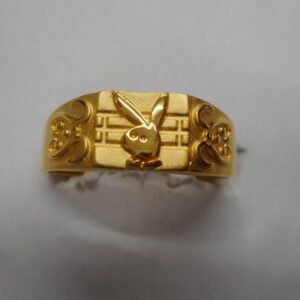 22 kt gold casting playboy logo gents ring