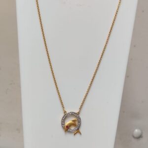 22kt gold casting fancy pendant-chain