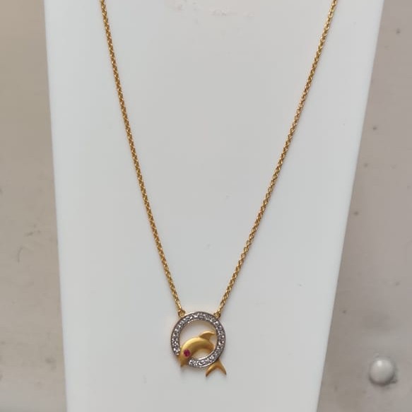 22kt gold casting fancy pendant-chain